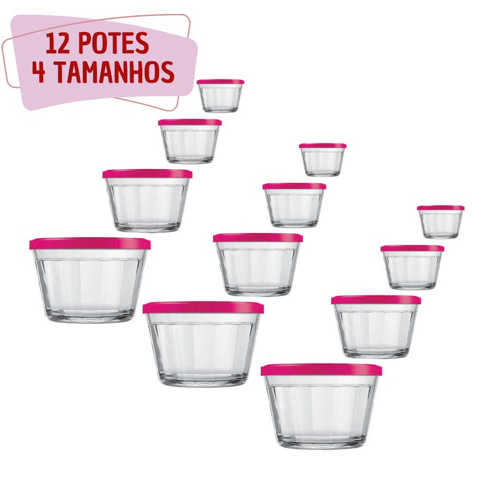 12 Potes Americano De Vidro Tampa Cores 150ml 350ml 600ml 1L