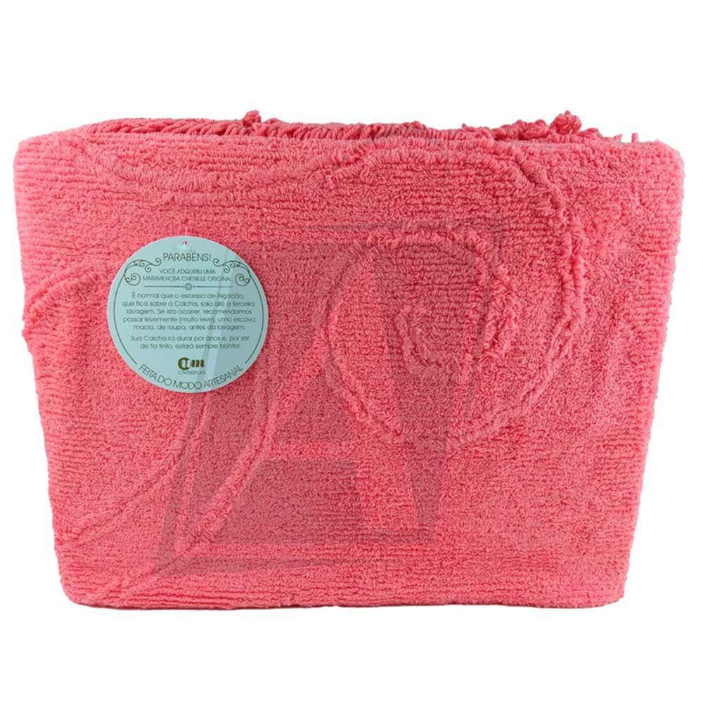 Colcha Chenille Copacabana Queen Rosa Claro