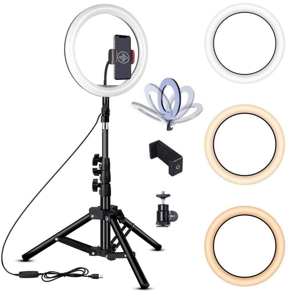 Iluminador Fotografia Ring Light Led 16Cm 5500K Usb Tripé