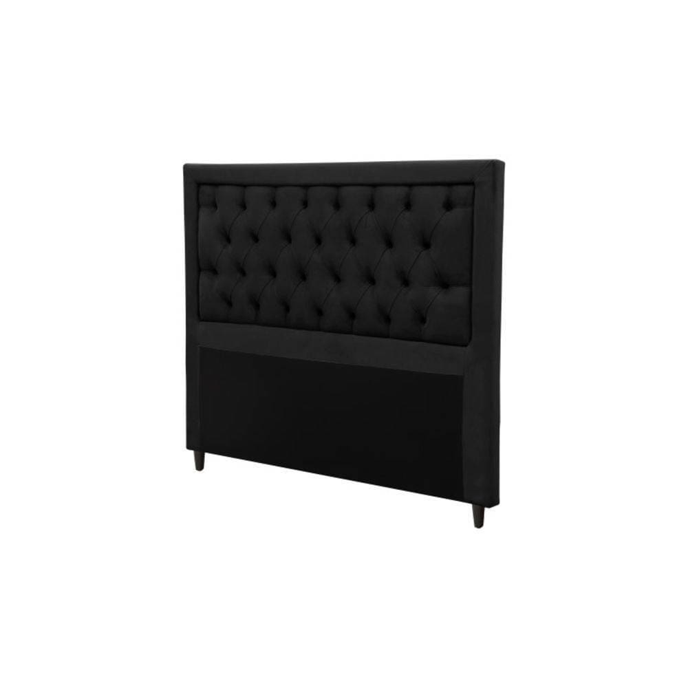 Cabeceira King Estofada Baronesa Suede Preto Simbal