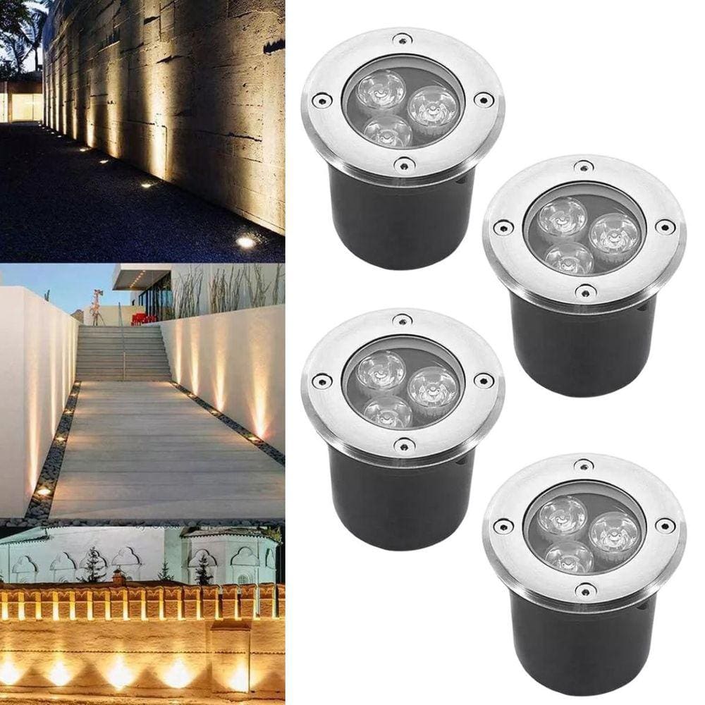 4 Balizadores Spot Blindado Led Smd 3W Branco Quente Bivolt