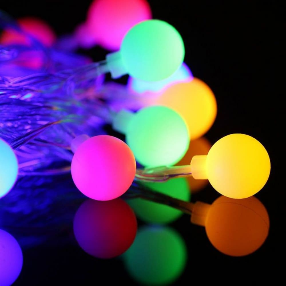Pisca Pisca Colorido Decoração Natalina 6 Metros Bolinhas Cordão 40 LED De 110v