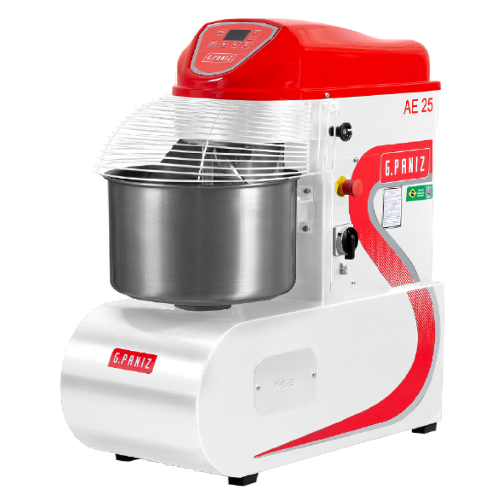 Amassadeira Espiral Novo Modelo Geração 2 Digital 25 KG 2 Velocidades Trifásica Epóxi G.Paniz AE25G2 220v