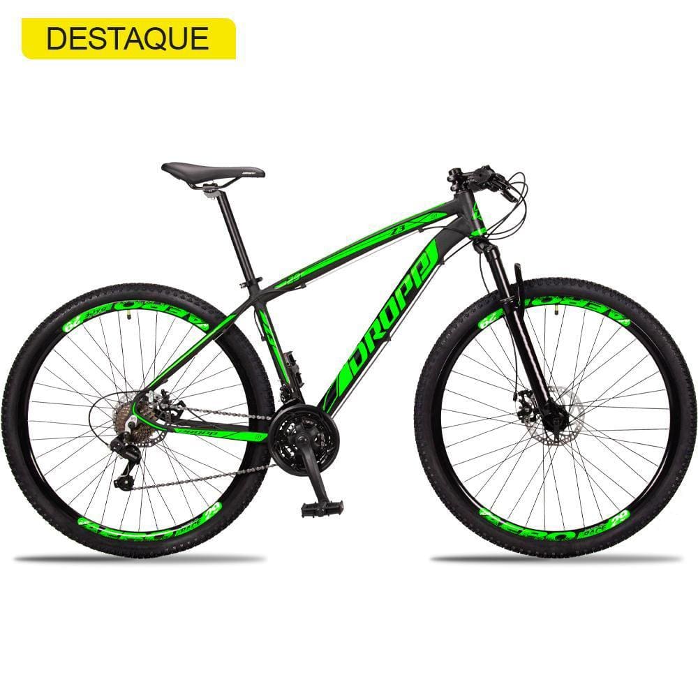 Bicicleta Dropp Z3 Disc H T21 Aro 29 Susp. Dianteira 27 Marchas - Preto/verde