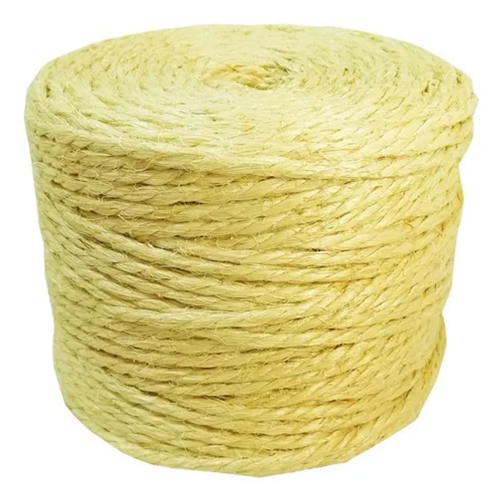 Corda de Sisal Natural 6mm 134 Mts Artesanato Decoração Arranhador de Gato