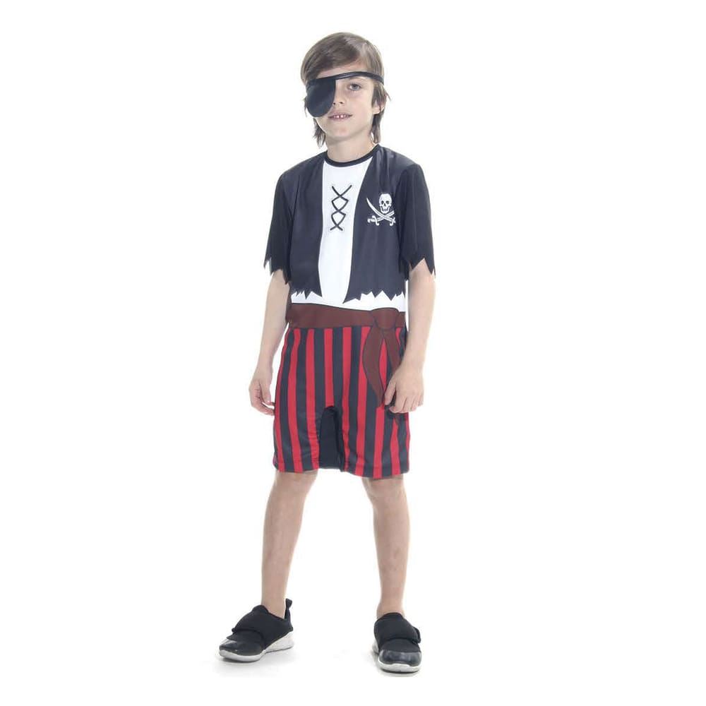 Fantasia Pirata Caveira Roupa Masculino Infantil