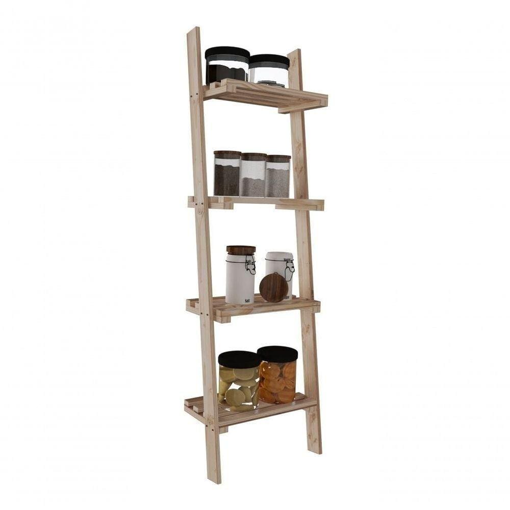 Armário P/ Cozinha Modelo Escada 4 Prateleiras PinusRústico