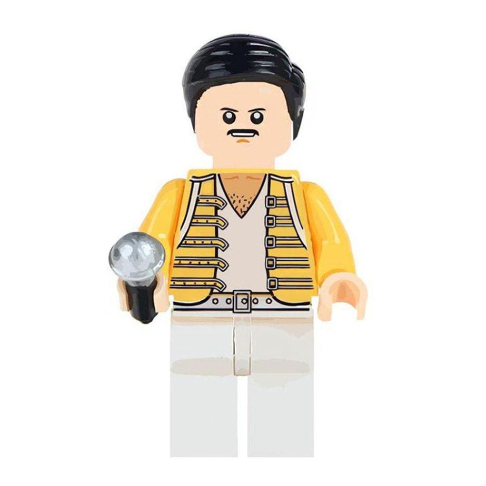 Boneco Freddie Mercury Queen Rock Cantor Bloco De Montar