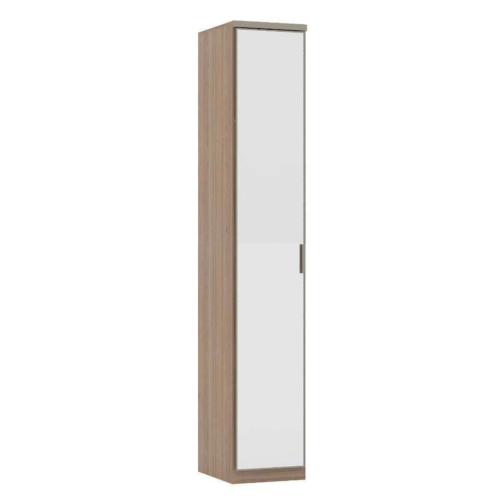 Guarda-roupa Solteiro 1 Porta Alumínio Com Espelho Vanilla