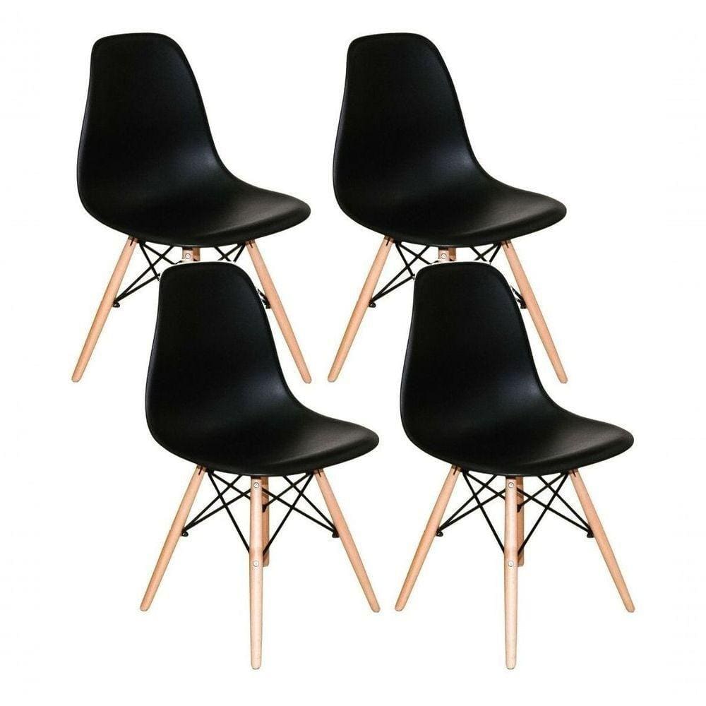 Conjunto 4 Cadeiras Charles Eames Eiffel Clássica Lisa