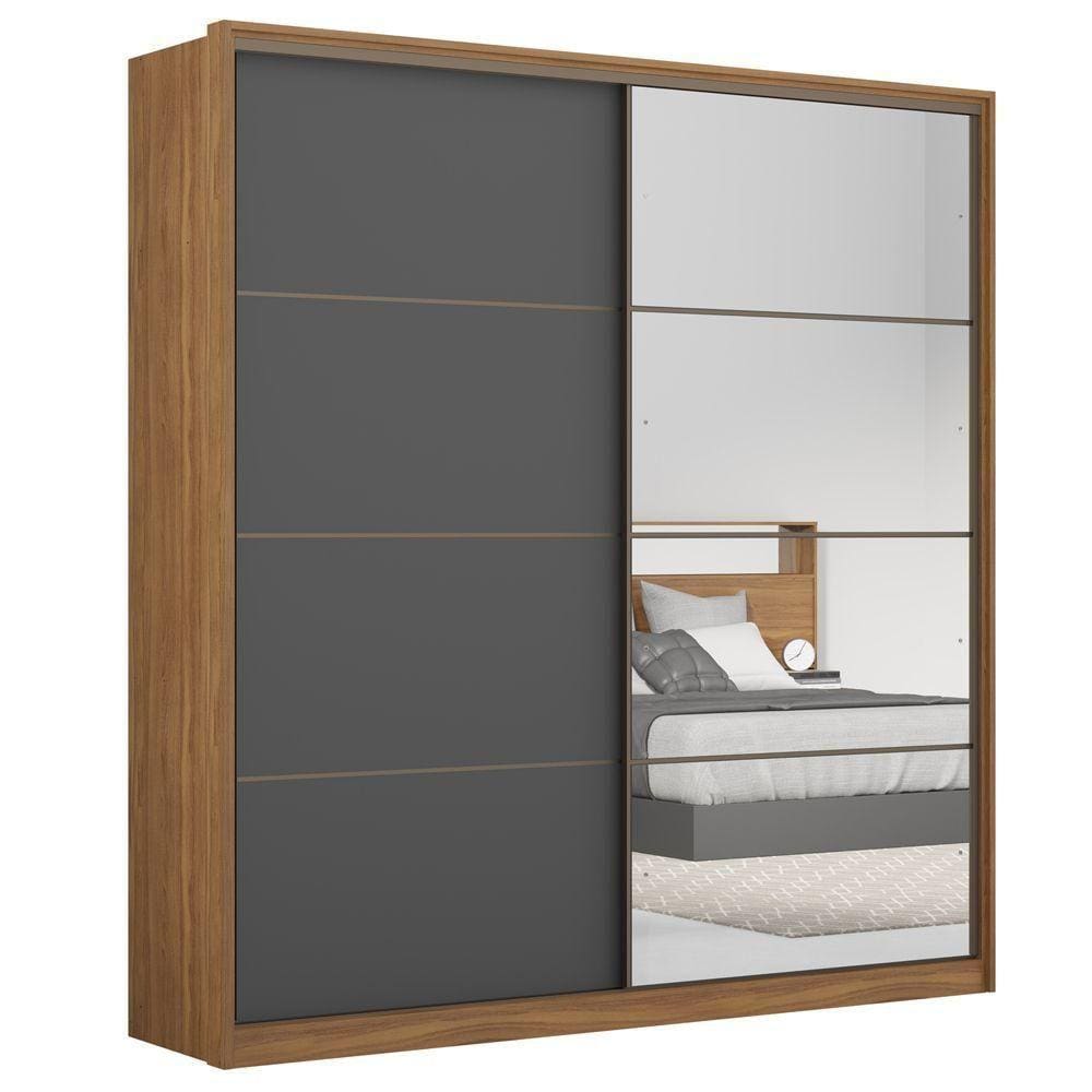 Guarda Roupa Casal Belga Amêndola Touch Grafito Flex D23001K