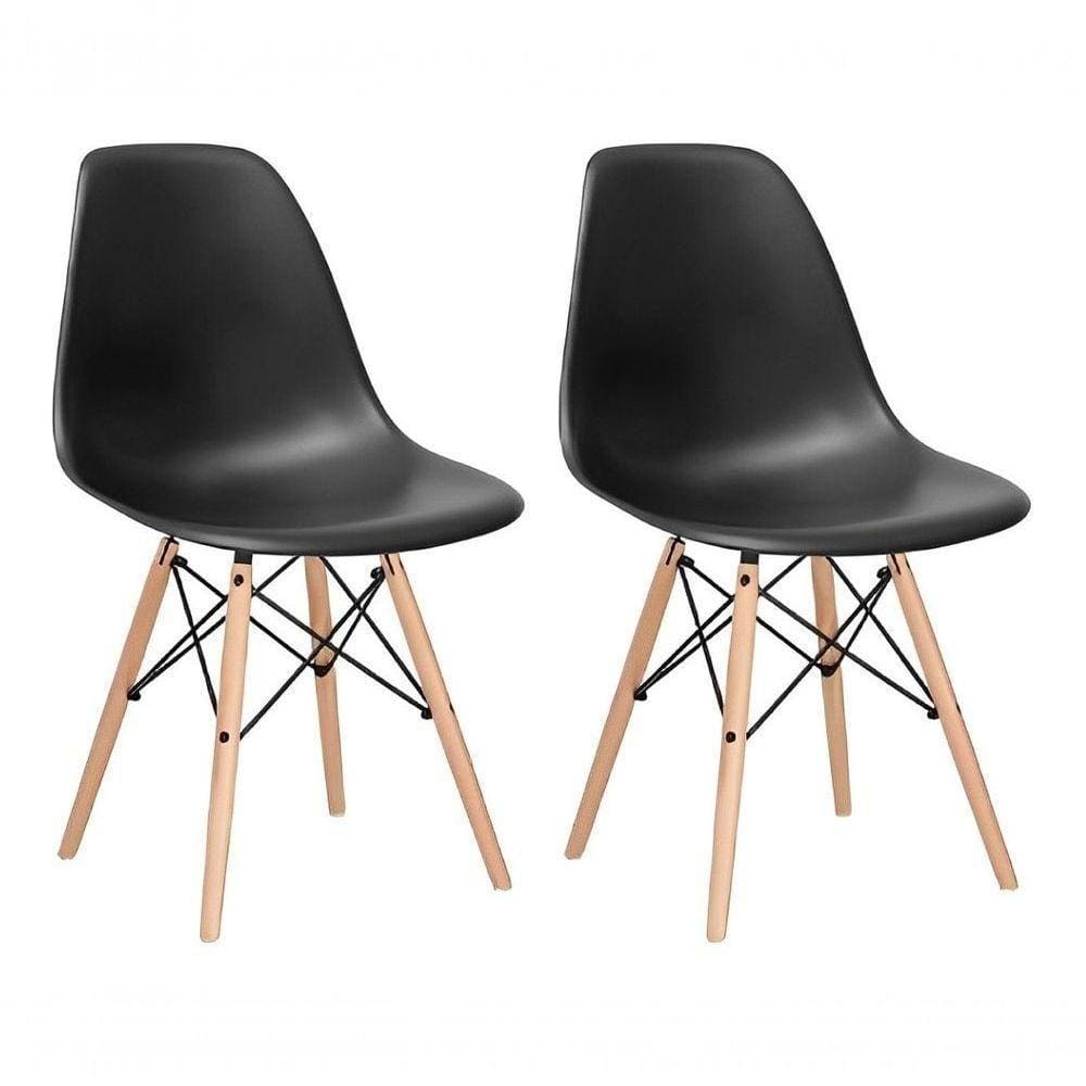 Kit 2 Cadeiras Charles Eames Eiffel Moderno Lisa