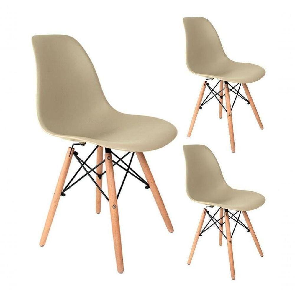 Conjunto 3 Cadeiras Charles Eames Eiffel Versatil