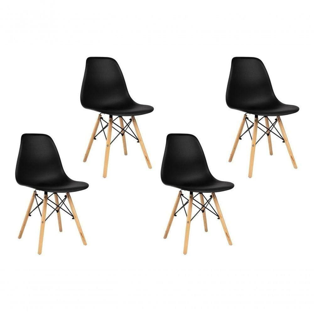 Kit 4 Cadeiras Charles Eames Eiffel Confortavel