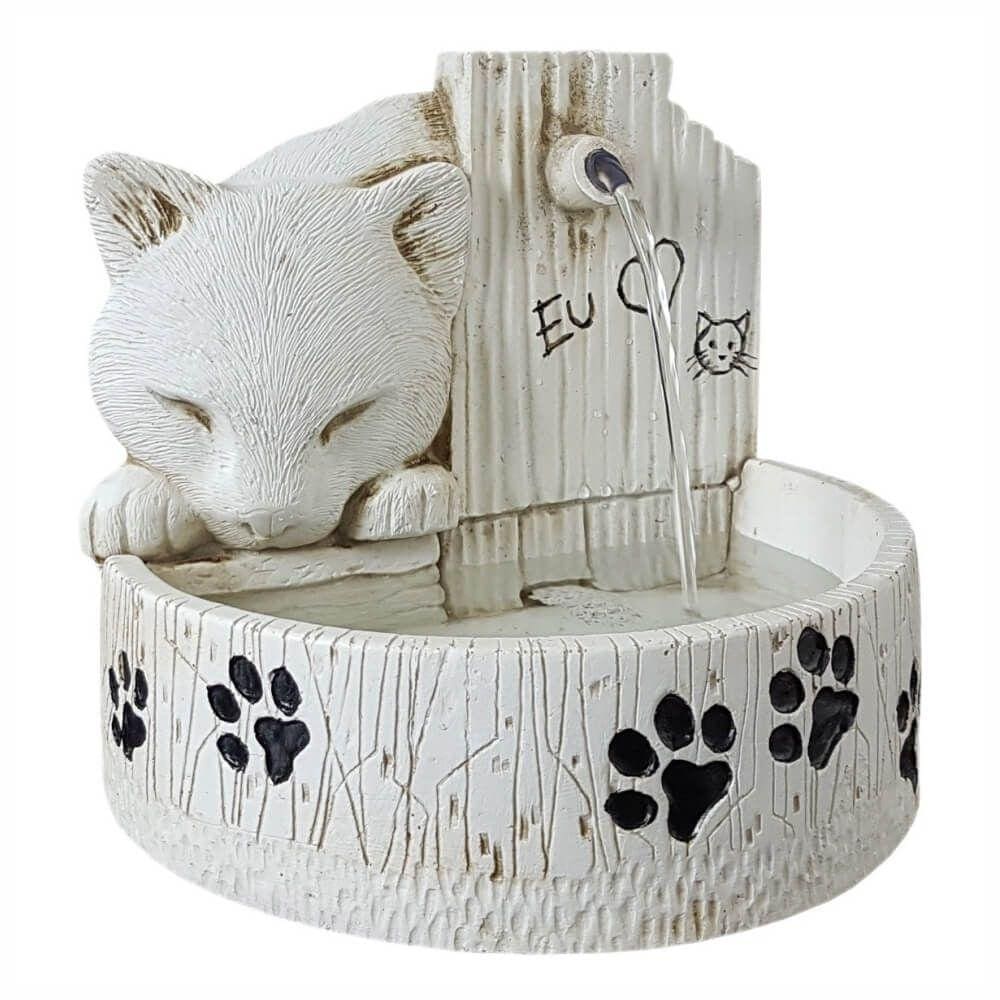 Bebedouro para gato fonte de água prime Bivolt cor Branca