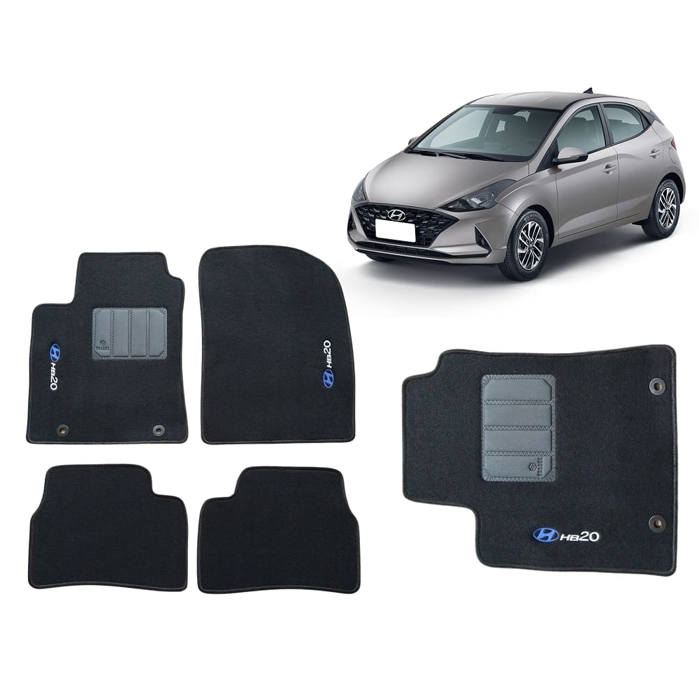 Tapete Carpete 5Mm Hyundai Hb20 Hatch 2020 2021 2022 2023
