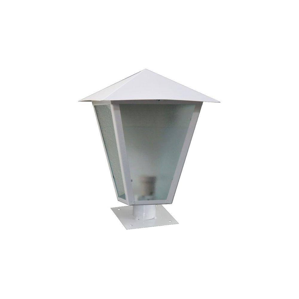 Luminária Romana Parafusar no Muro Alumínio Branco 31cm