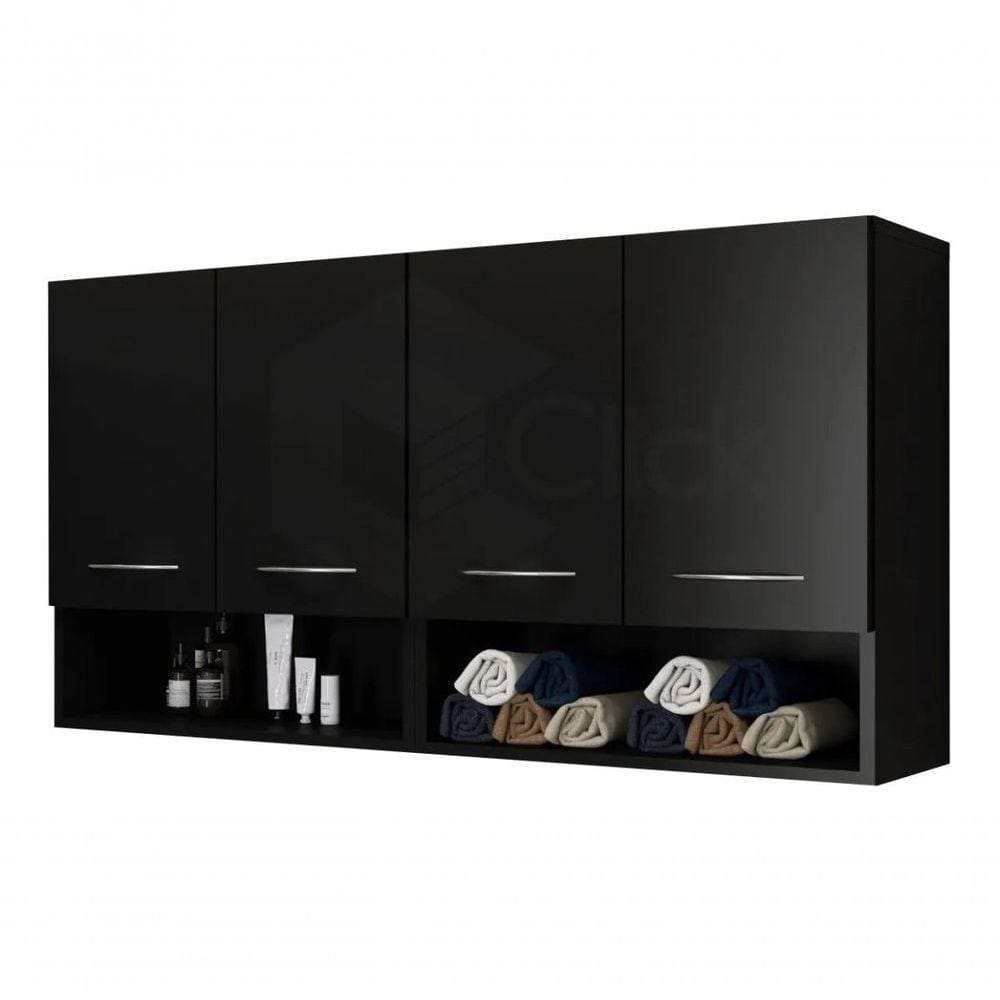 Gabinete Preto 4 Portas Para Comércio Madeira Mdp