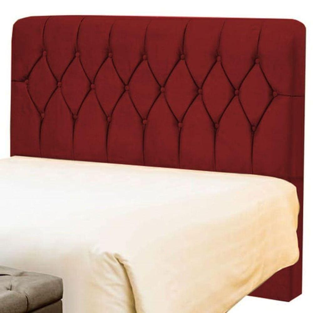 Cabeceira Solteiro 90cm Capitone Istambul Dobuê Vermelho