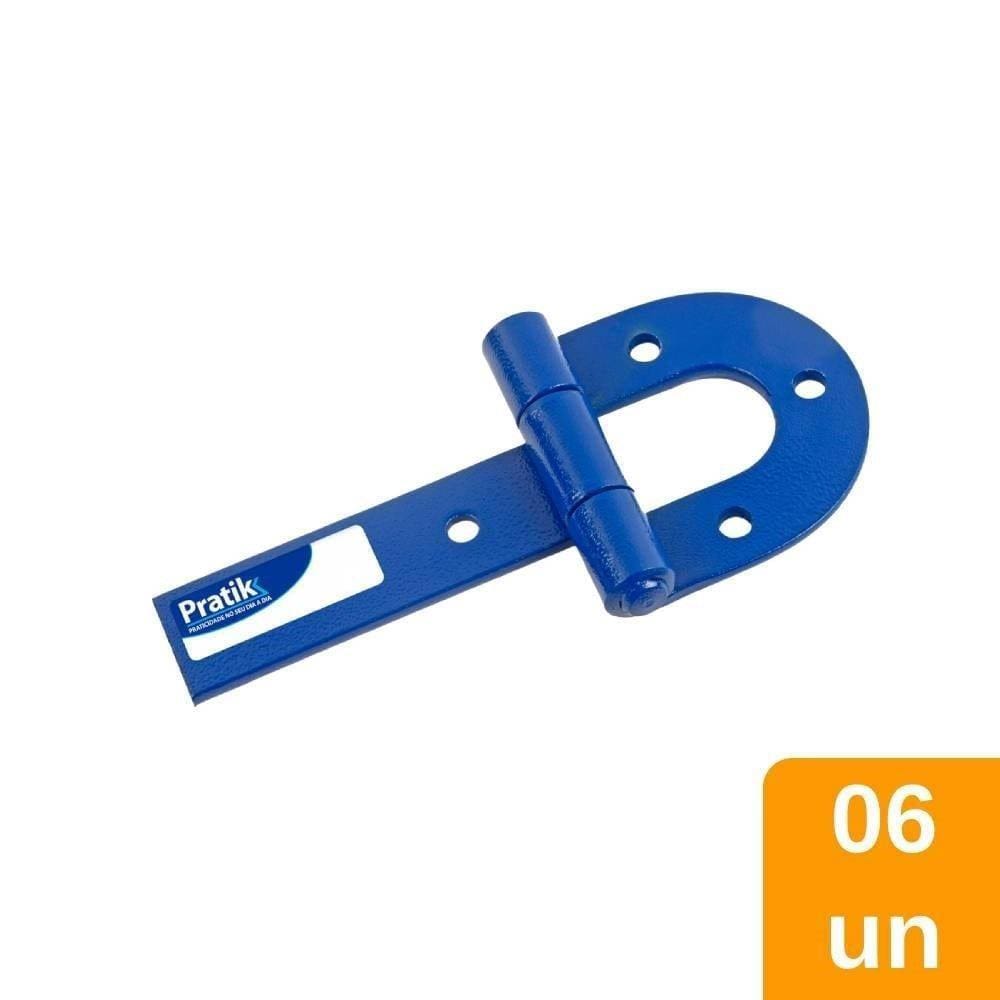 Dobradiça para Porteira Pratik Aço Forjado C.01 Embalagem com 6 Unidades