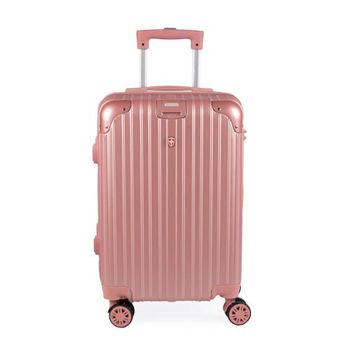 Mala de Bordo Pequena para Viagem em Abs Swiss Go Suiça Cadeado Integrado Rodas Giro 360º Rosê é boa?