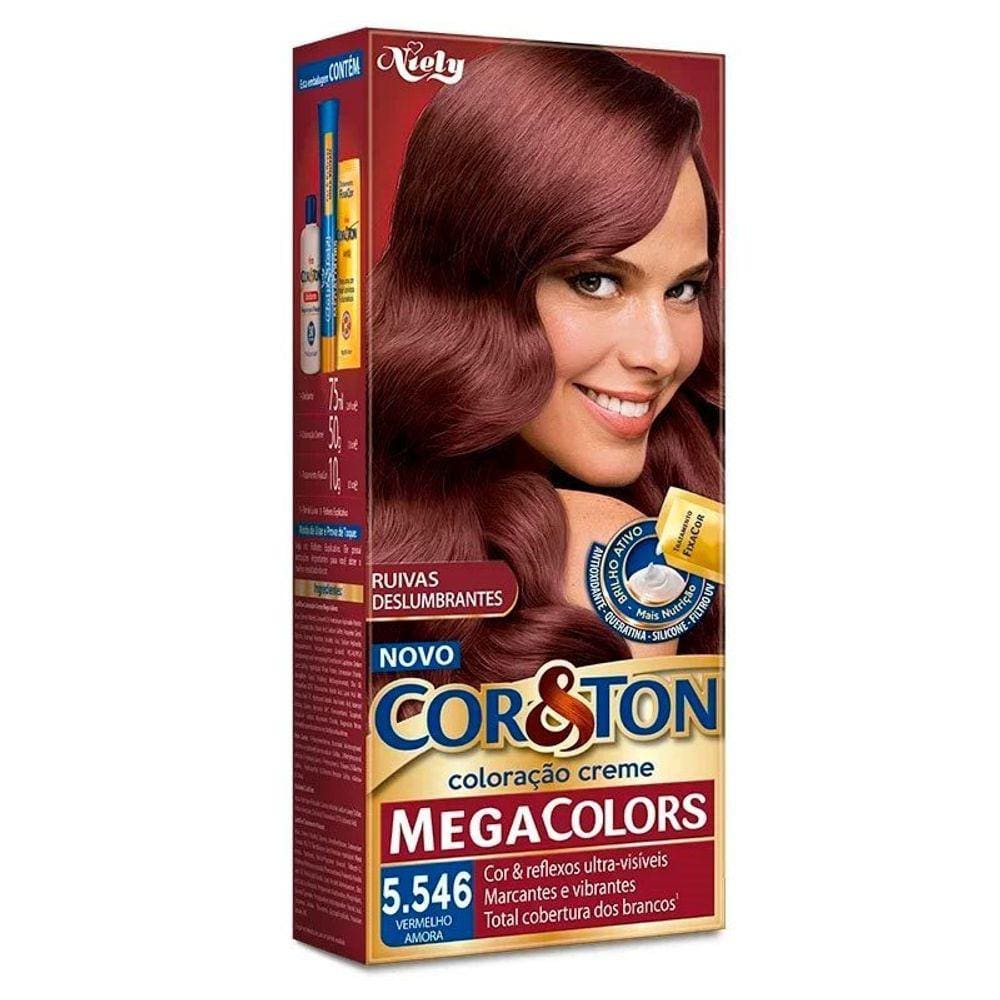 Tintura Creme Cor & Ton Megacolors Vermelho Amora 5.546