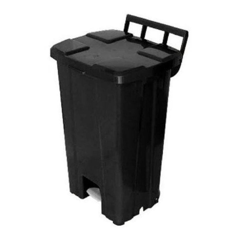 Lixeira Quadrada Plastica De 100 Litros Com Roda E Pedal