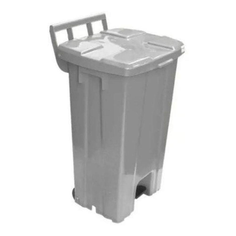 Lixeira Quadrada Plastica De 100 Litros Com Roda E Pedal