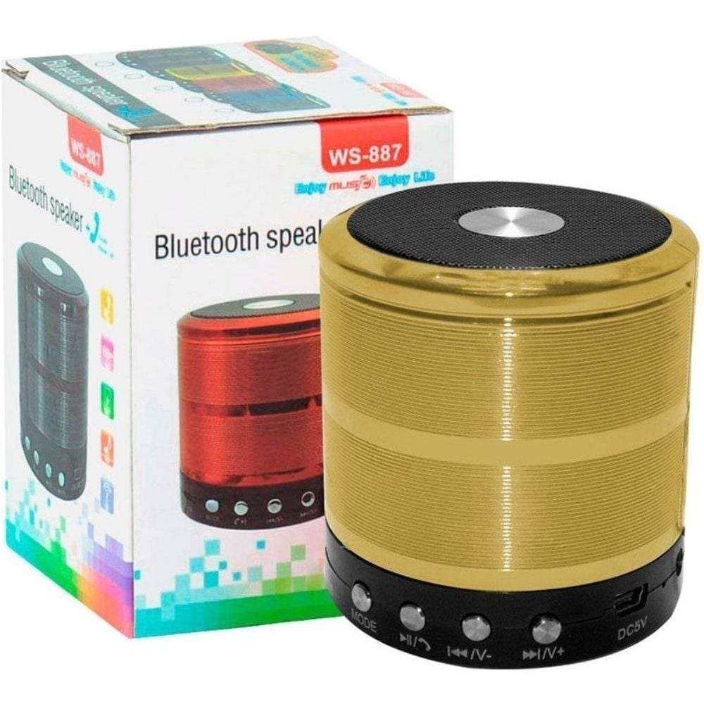 Caixa De Som Portátil Speaker Ws-887 - Amarelo