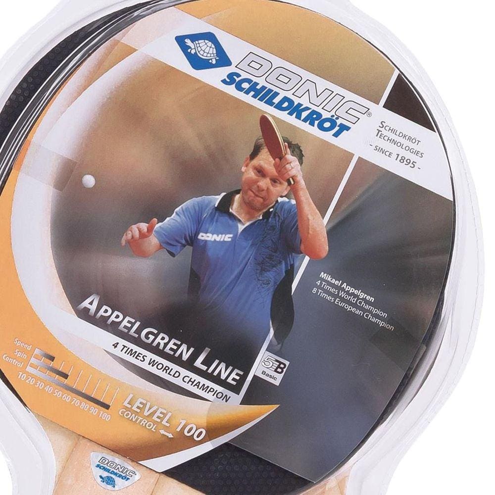 Kit Tênis De Mesa Appelgren 2 Player Set 100 Com 03 Bolas E 02 Raquetes Donic