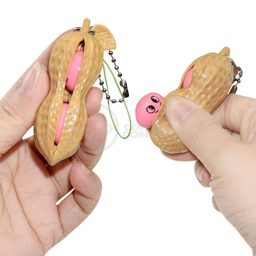 Chaveiro Amendoim Anti Stress Apertar Silicone Sensorial