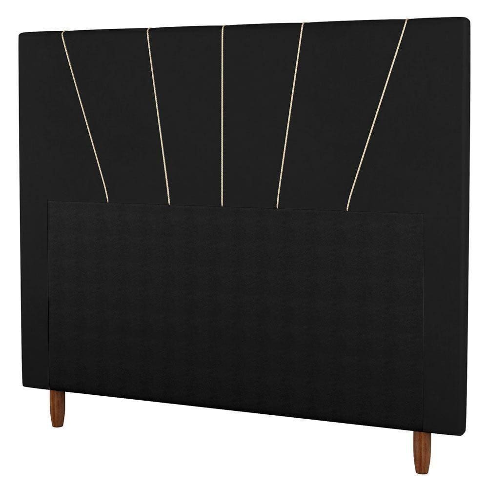 Cabeceira Casal Queen Size 160cm Sintético Preto