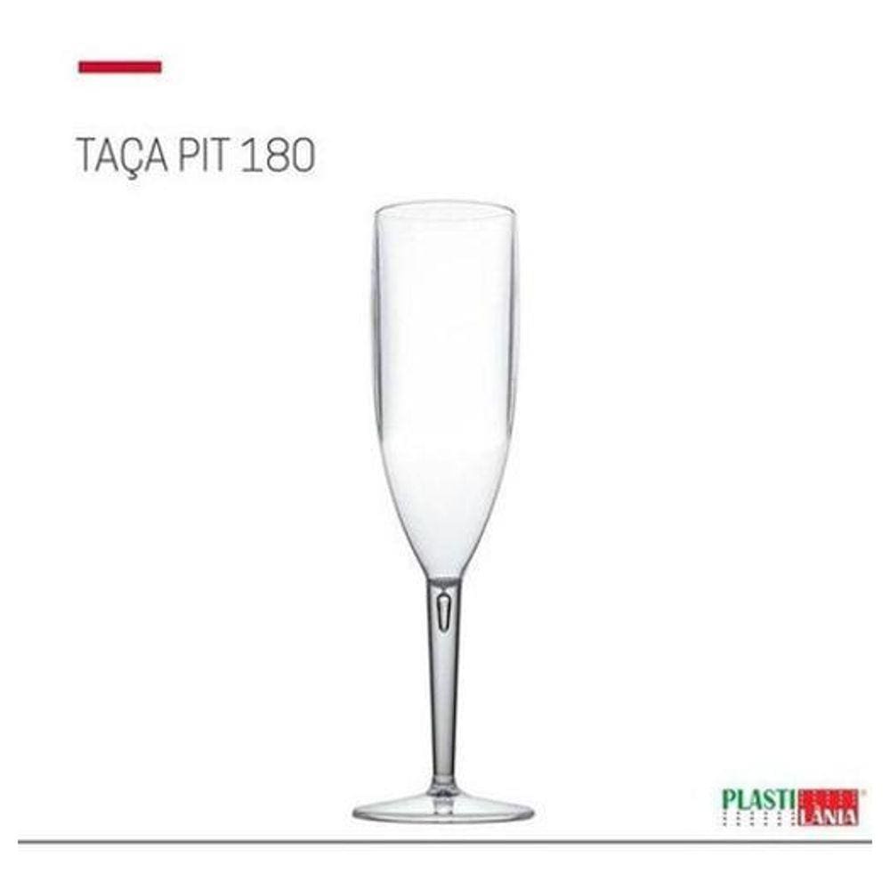Taça De Champagne 180Ml - Acrílico- Kit Com 20 Uni