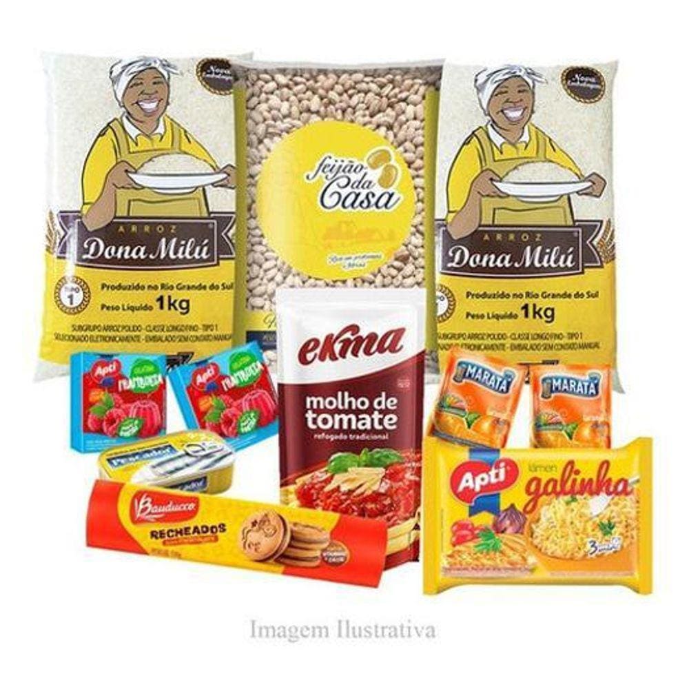 Kit Com 6 Cesta Básica De Alimentos Completa 11 Itens Doação