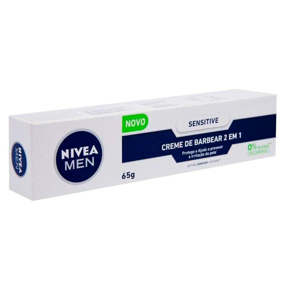 Creme de Barbear 2 em 1 NIVEA Men Sensitive 65g