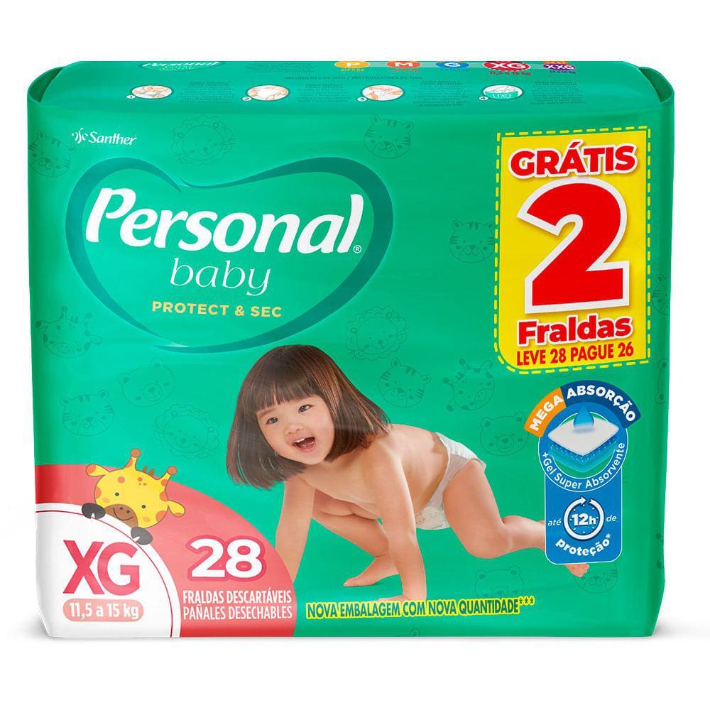 Fralda Personal Soft E Protect Mega XG Leve 28