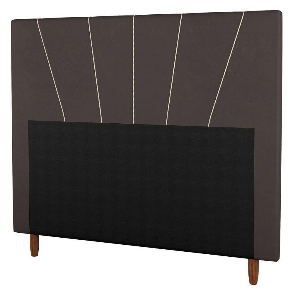 Cabeceira Casal Queen Size 160cm Veludo Marrom