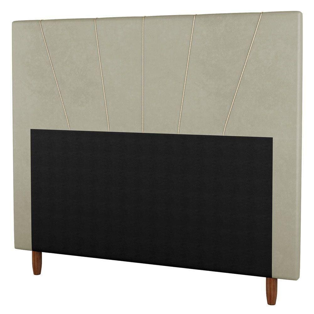Cabeceira Casal Queen Size 160cm Veludo Bege