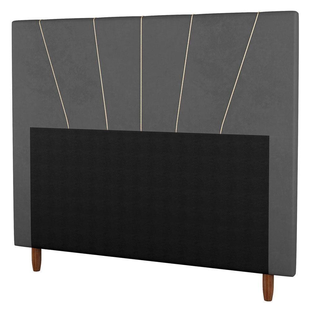Cabeceira Casal Queen Size 160cm Veludo Cinza