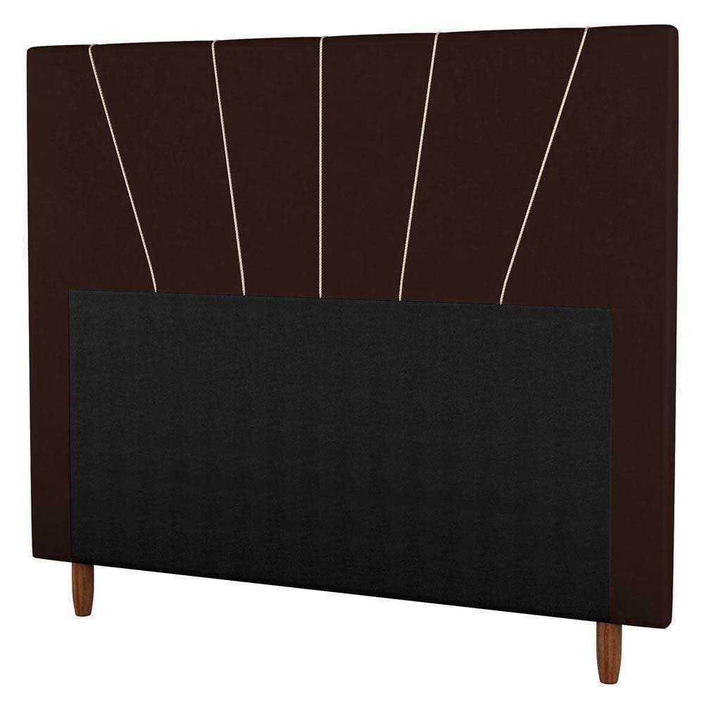 Cabeceira Casal King Size 195cm Linho Marrom