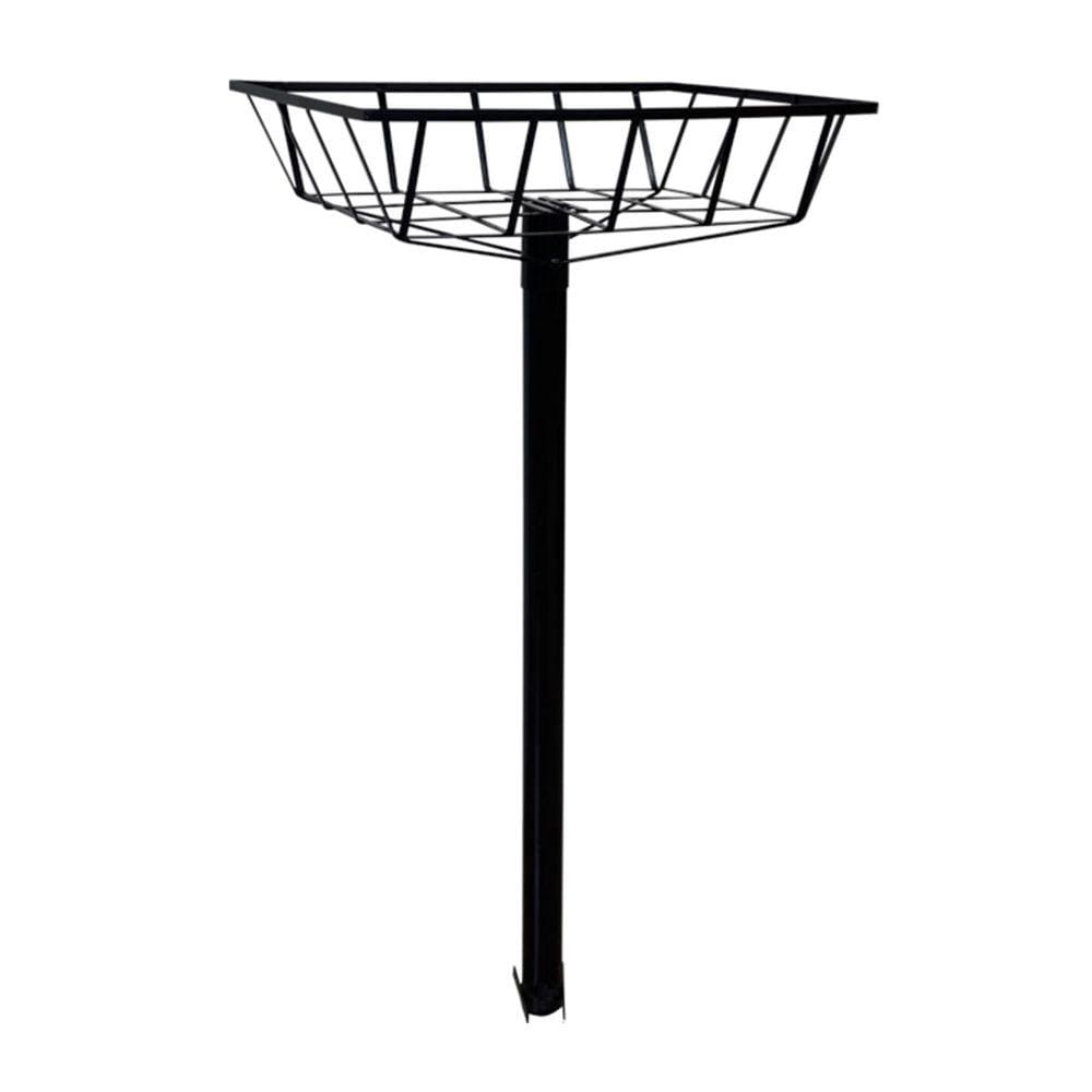Lixeira de Rua Calçada Parque Cesto Raso Preta 112x60x45cm