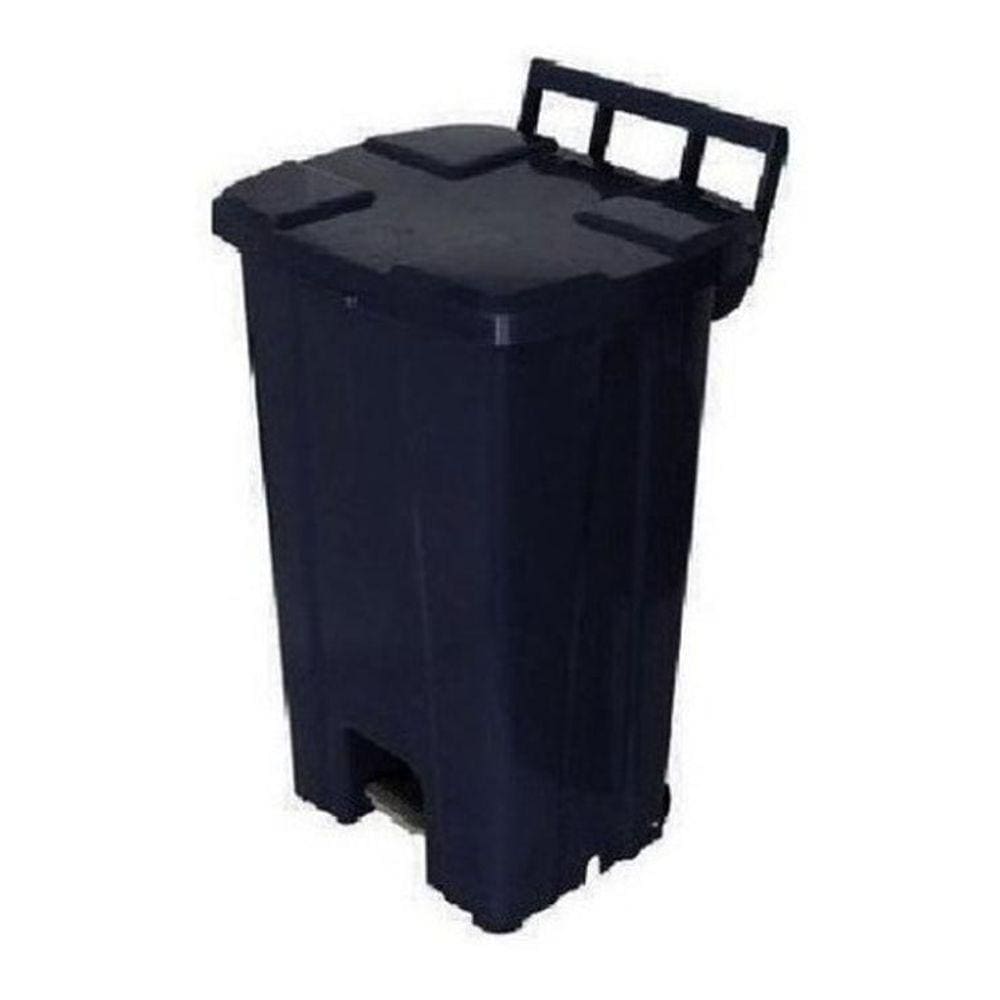 Lixeira Quadrada Com Pedal De 100 Litros Sem Rodas Preto