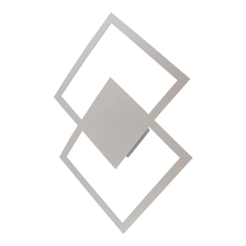 Arandela LED Geometrica Branca Luz Branco Quente Megalux
