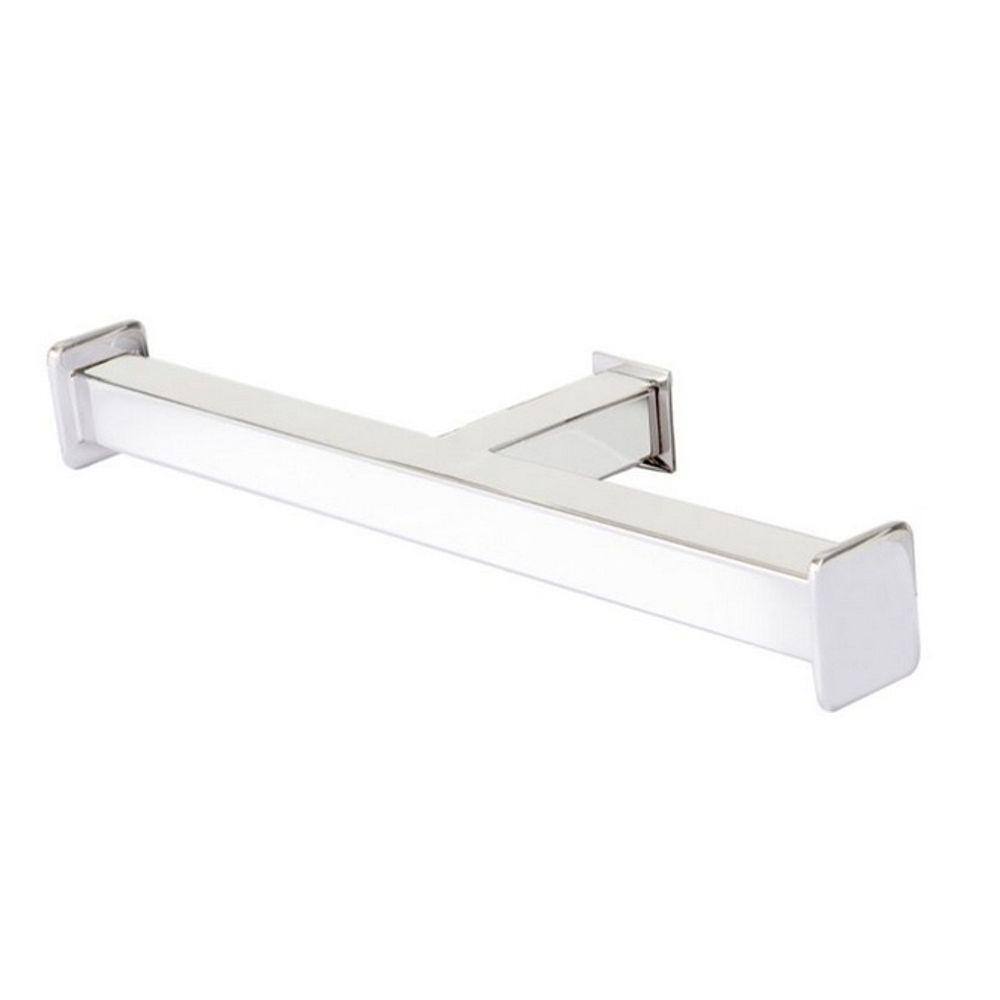 Porta Papel Higiênico de Parede Duplo para Banheiro 27cm em Aço Inox Polido Brilhante Linha Larissa Stainless LA501993