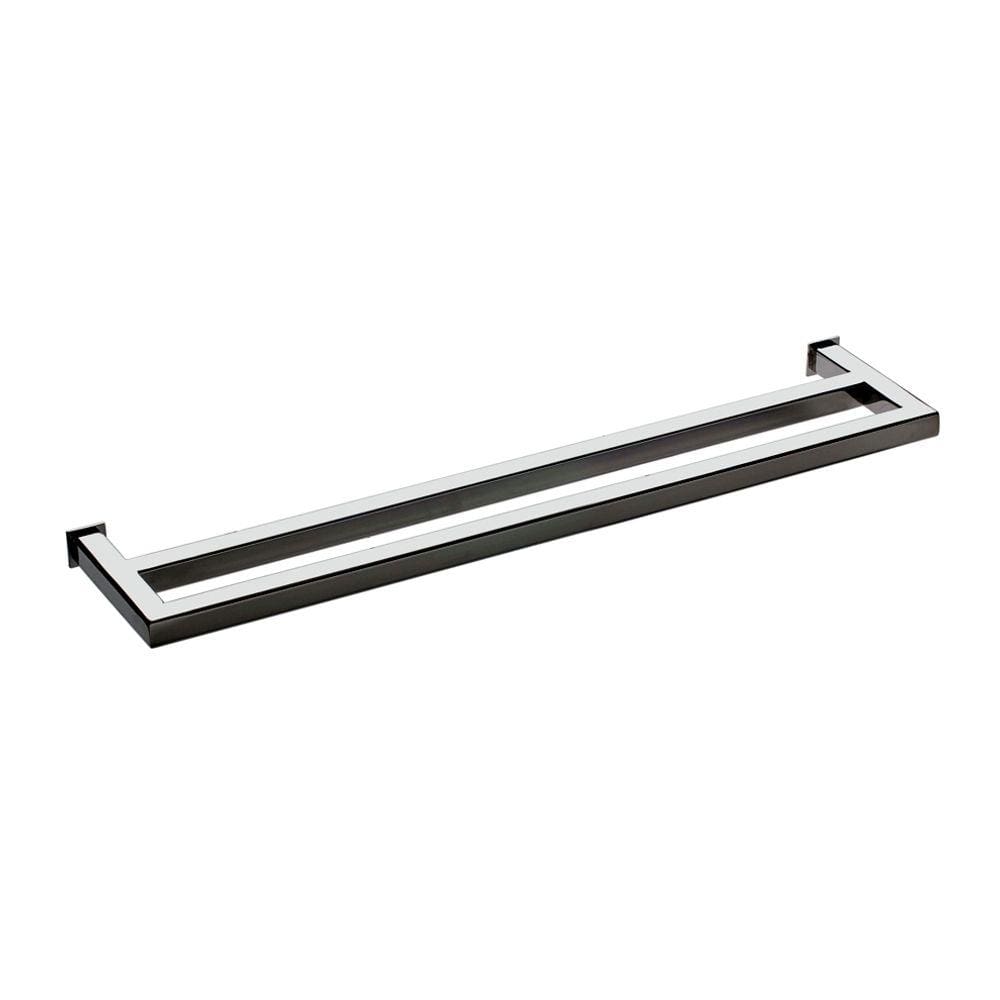 Toalheiro de Banho Banheiro Duplo 60cm em Aço Inox Polido Brilhante Linha Larissa Stainless LA1312