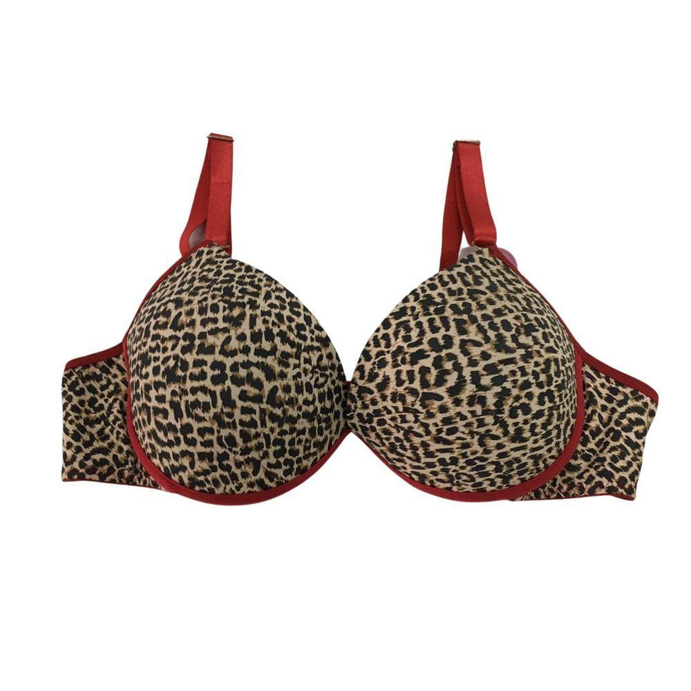 Sutiã Com Bojo e Aro de Sustentação Estampado Animal Print Onça Plus Size G2 ao G4