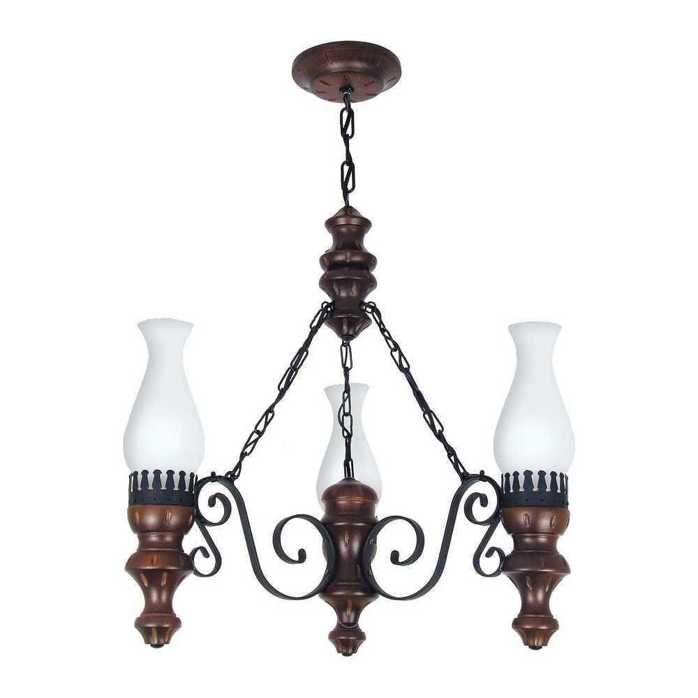 Lustre Rústico Envelhecido3 Lâmpadas 803E - Luminárias Müller