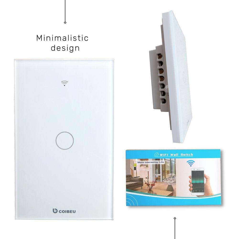 Interruptor Inteligente WiFi, Smart Sem Fio Multifuncional 1 botão (MB301 com neutro) Compatível Com Alexa Google