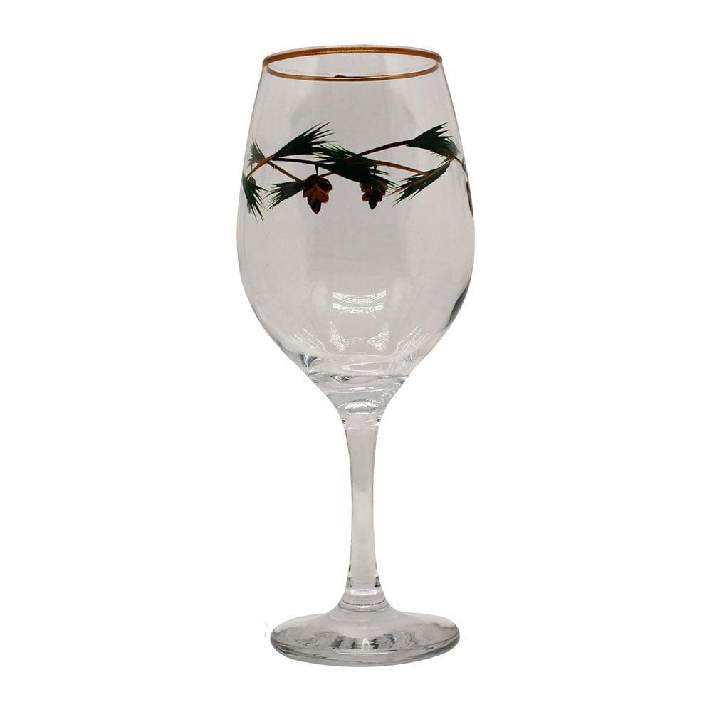 Taça Vidro p/Vinho Borda Dourada Transp.Esquilo 350ml -Unid.
