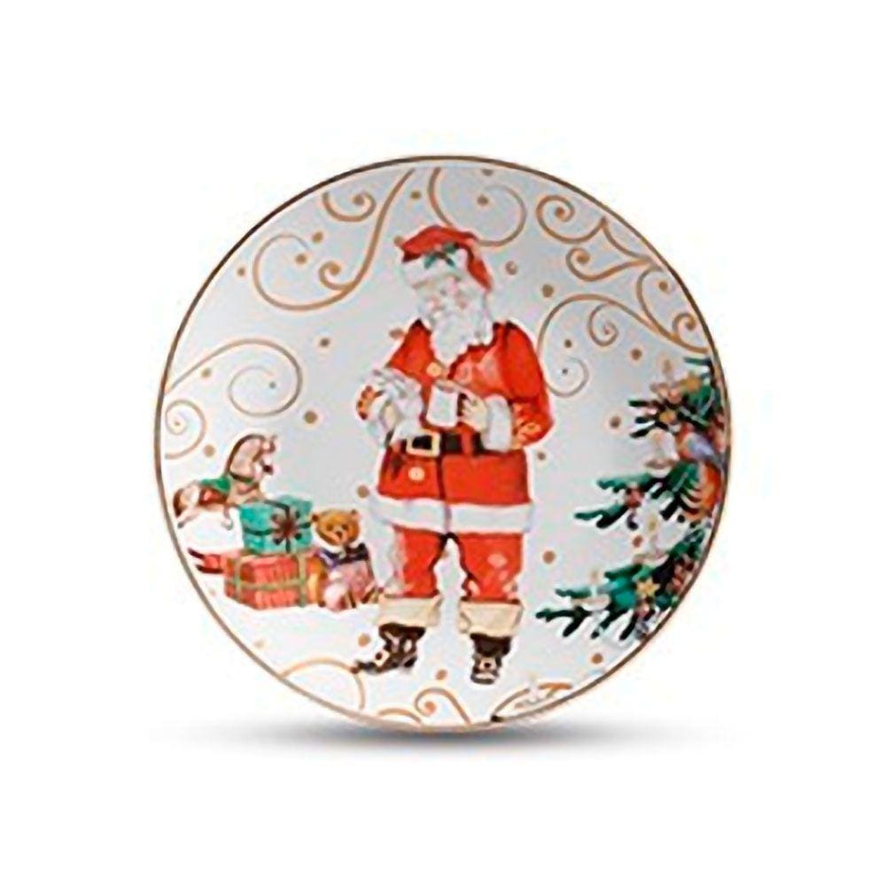 Prato Sobremesa Cerâmica Noel Christmas Day 20cm - Unid.
